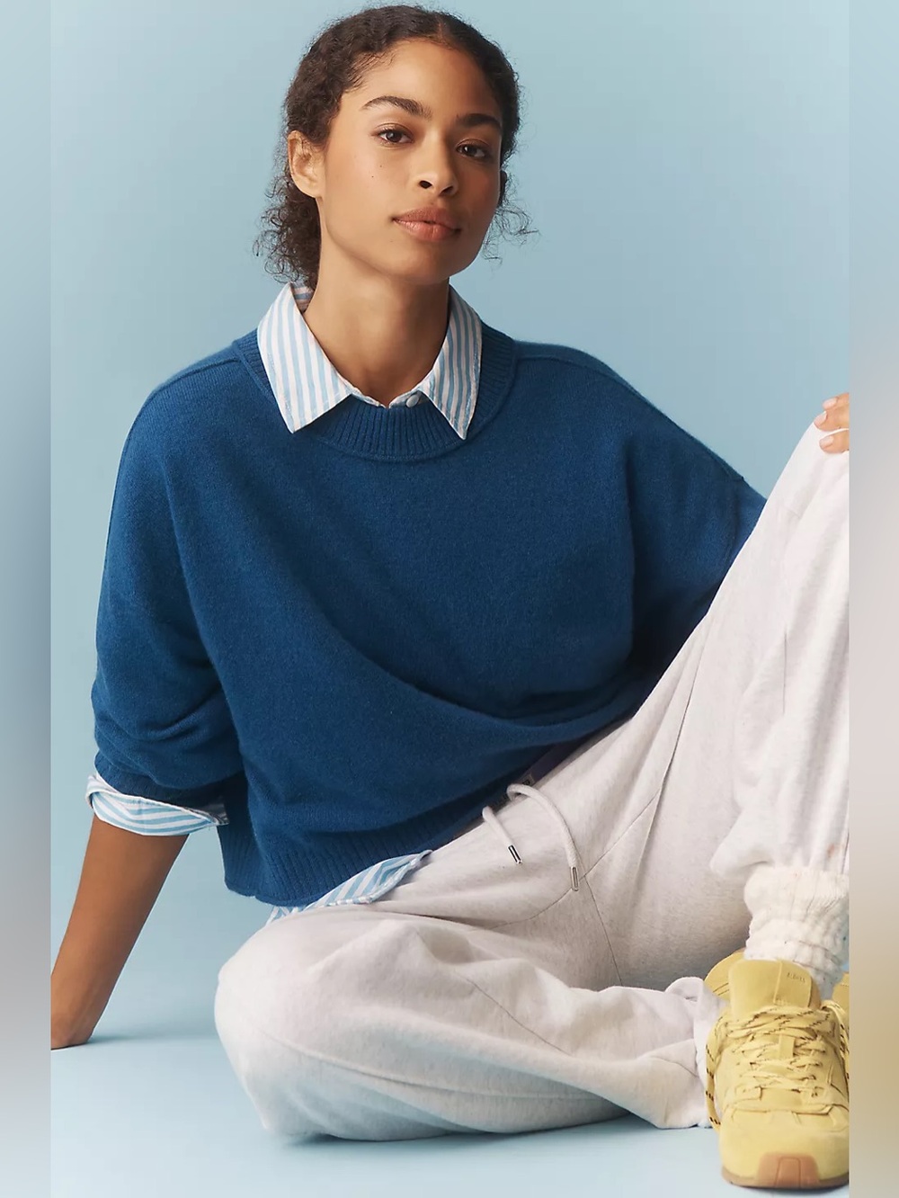 NWT Size XL -Anthropologie Goldie 100% Cashmere Long-Sleeve Crew-Neck Sweater